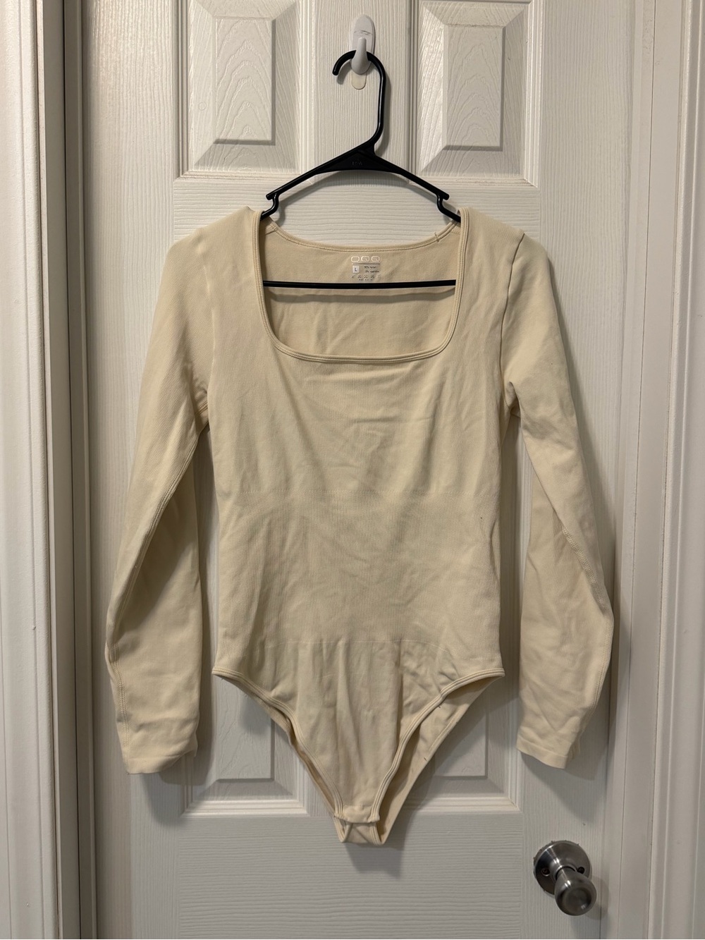 Long-Sleeve Scoop Neck Tummy Control Bodysuit by OQQ